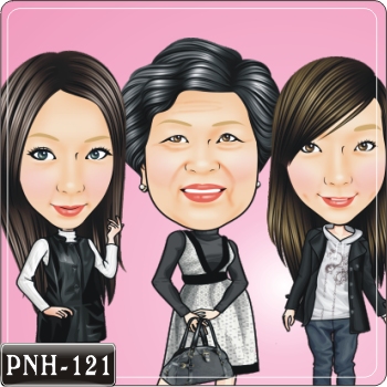 多人人像Q版漫畫PNH-121  祖孫情Q版畫